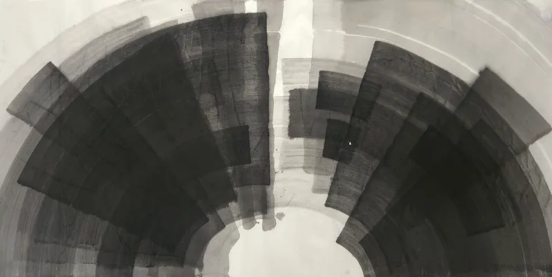 T_348, sumi ink on paper by Peter Yuill
