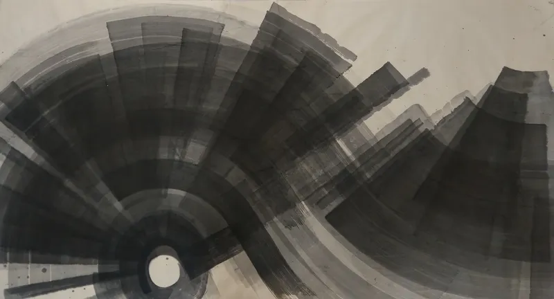 T_352, sumi ink on paper by Peter Yuill