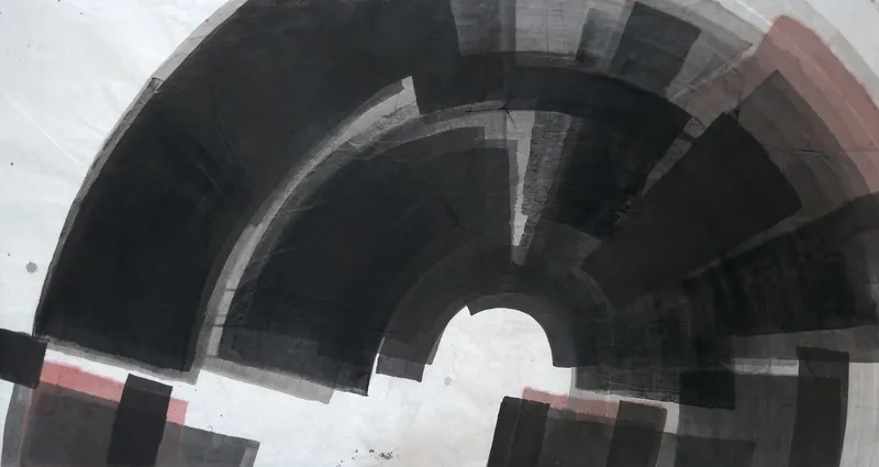 T_366, sumi ink on paper by Peter Yuill