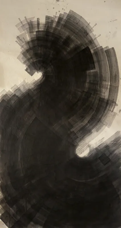 T_381, sumi ink on paper by Peter Yuill