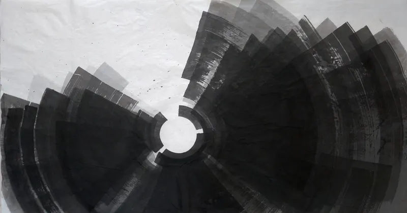 T_386, sumi ink on paper by Peter Yuill