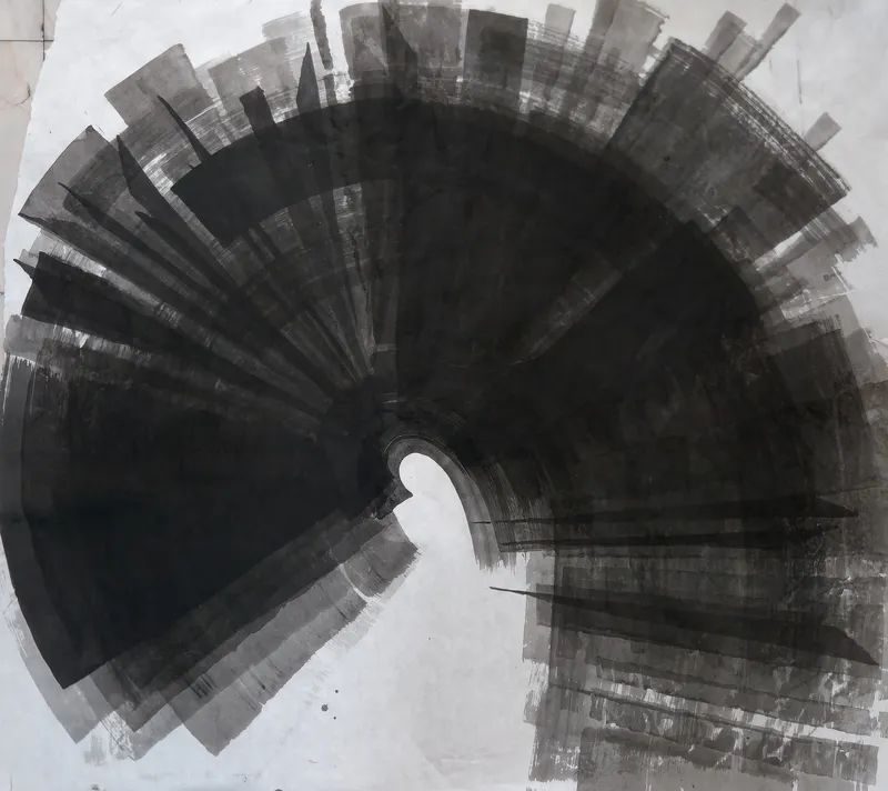 T_387, sumi ink on paper by Peter Yuill